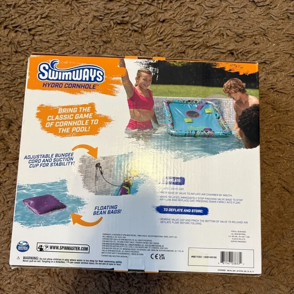 SwimWays Hydro Cornhole Inflatable Pool Game Toy Toss Game Beach Lake New